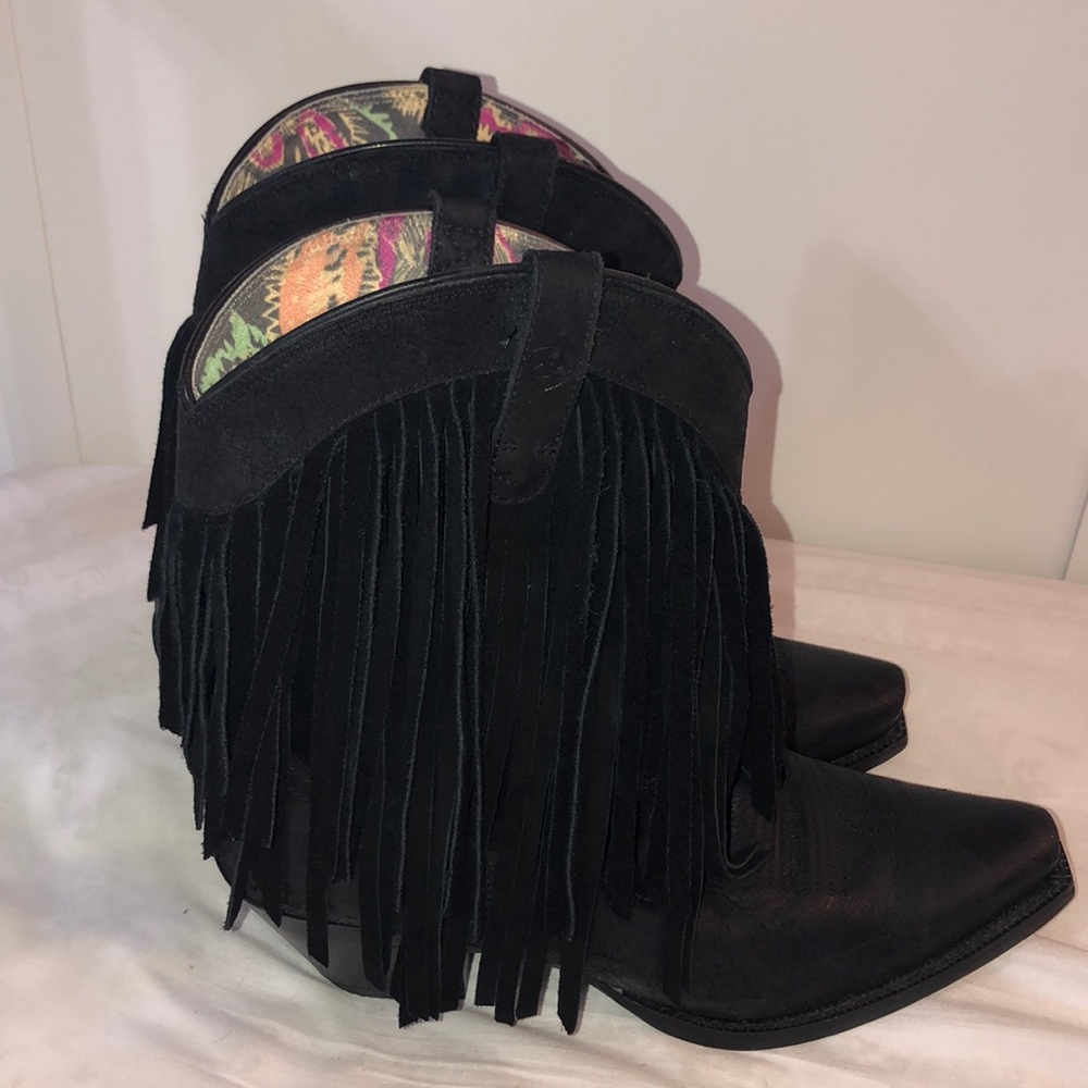 Ariat leather fringe boots